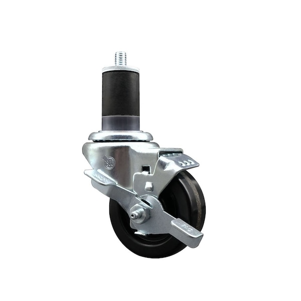 3'' Phenolic Swivel 1-5/8'' Expanding Stem Caster with Brake